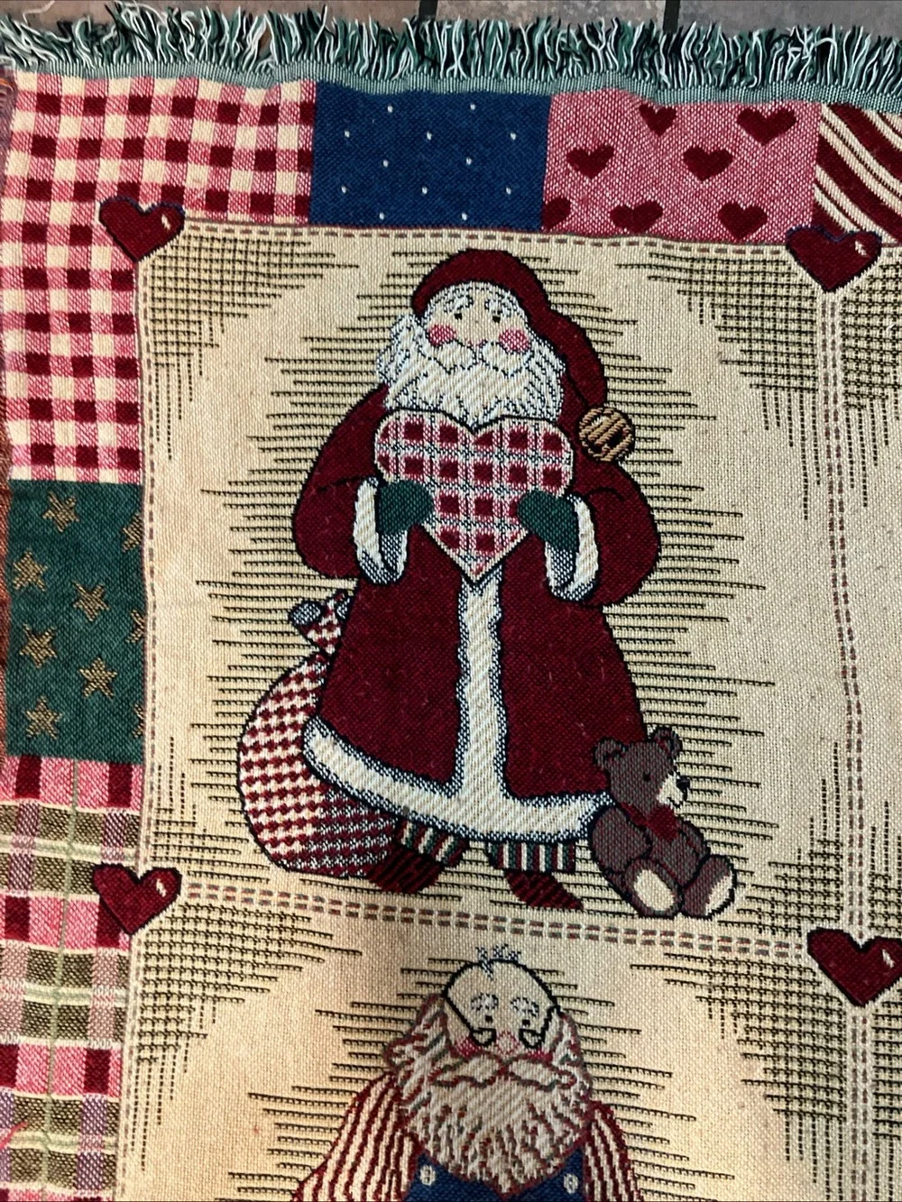 O. S. Buck Baldwin Holiday Santa Patchwork Throw Blanket - Multi